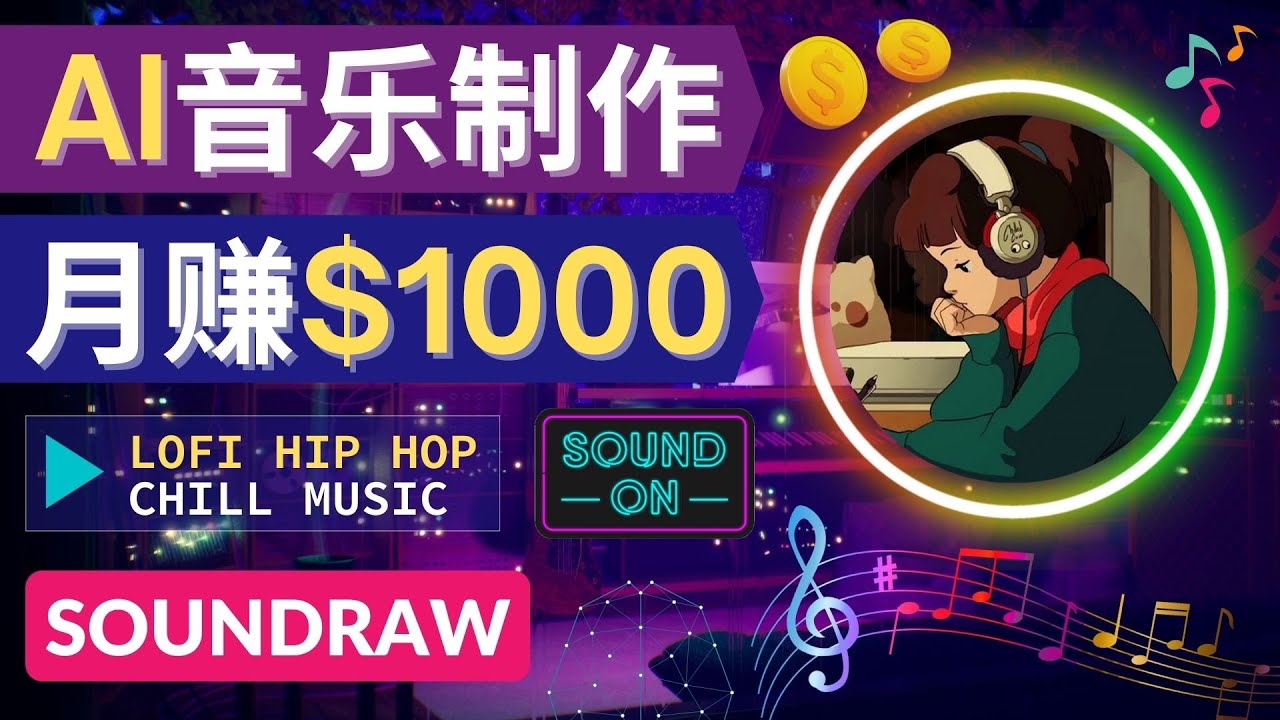 【第4435期】无需任何音乐基础： 使用AI软件制作Lofi Hip Hop Chill Music 月赚1000美元